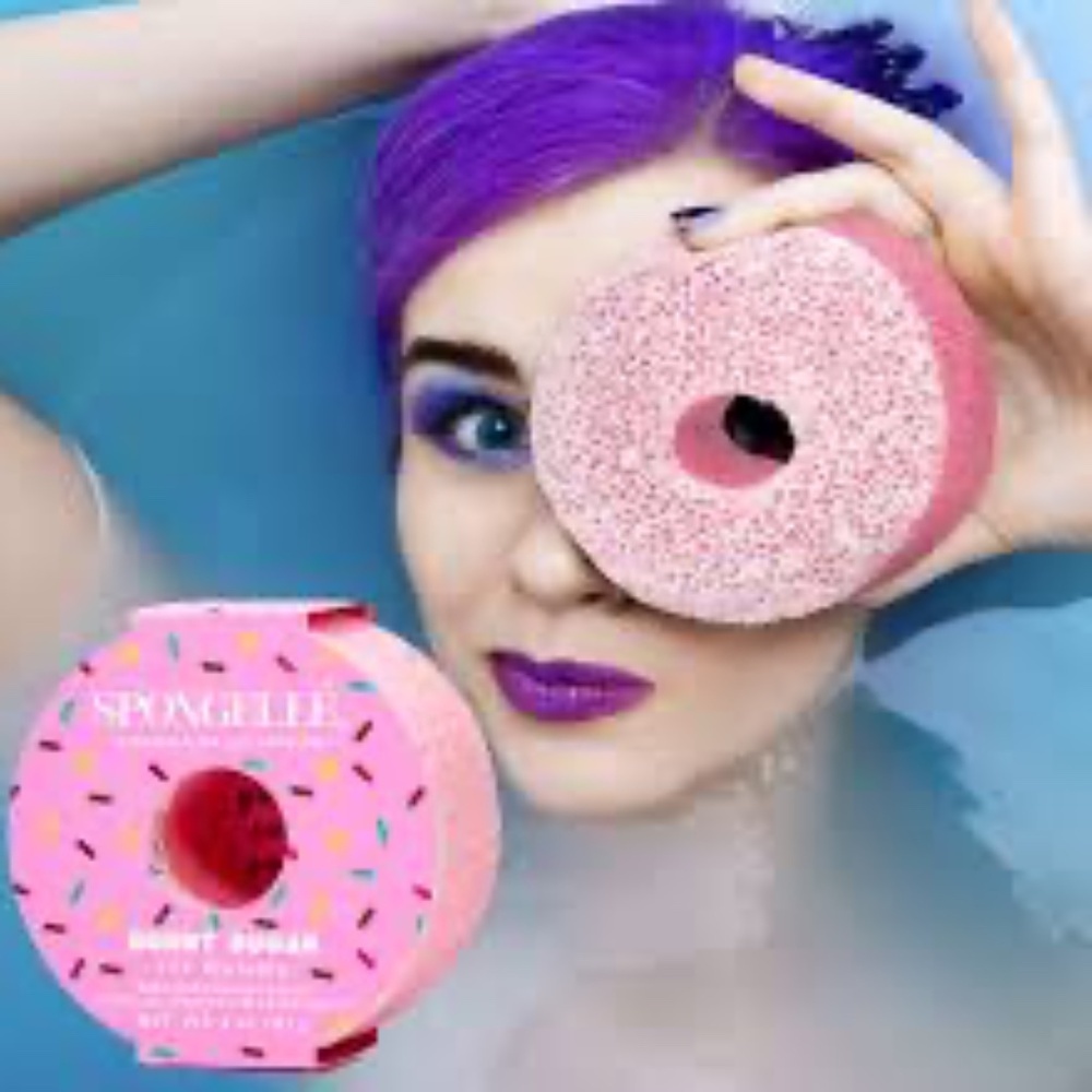 SPONGELLE Pink Donut 🍩 zero calories 14+ WASHES ,STRAWBERRY CAKE